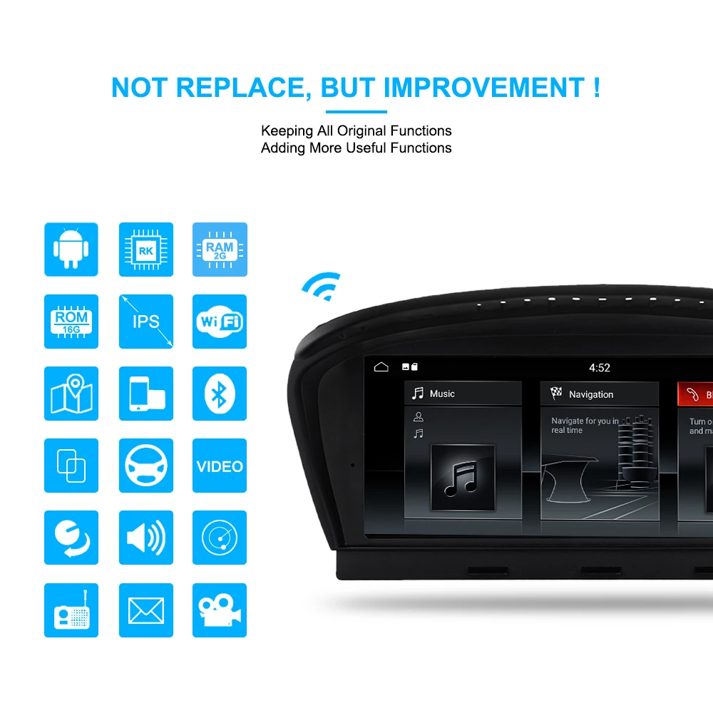 Sale Android 7.1 Car DVD Player car multimedia player auto Audio for BMW 3 Series E90 /E60 2009-2011 CIC 32GB GPS 1