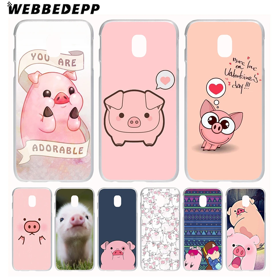 

WEBBEDEPP Funny cute lovely pig Phone Case for Galaxy J1 J2 J3 J5 J6 J7(2015/2016/2017/2018 Prime) EU US Version Cover
