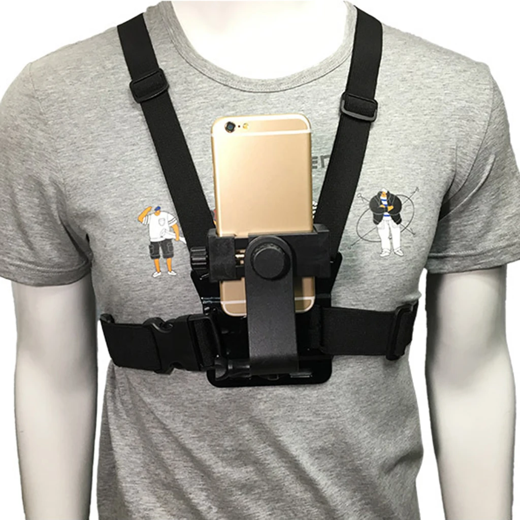 Replacement Chest Mount Harness Compatible with iPhone Smartphones– Fully Adjustable Chest Strap Available with skiing, fishing