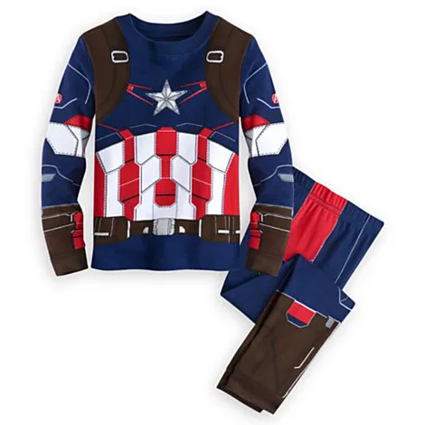 Детская пижама для мальчиков, Мстители, супер герои комиксов, наборы пижам, размер 2-6T - Цвет: Captain American