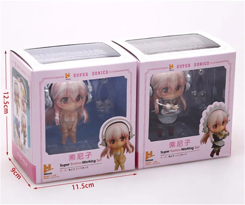 Anime Super Sonico Heandphone in Bikini Sexy Action Figure Toys Maid Sonic Cosplay Figuras Dolls Gift Q Ver. 2pcslot 8cm  (8)