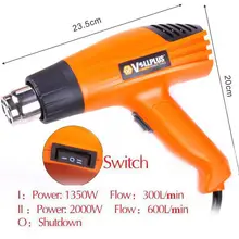 2000 Вт Электрический фена, автомобиль обертывание профессиональный инструмент нагреватель, температура регулируется Тепловая пушка, CE Сертификация