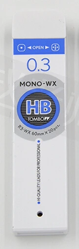 4 шт.(тюбики)/Лот японский Tombow hi-polymer экологически чистый 0,3 мм HB/B механический карандаш грифели против трещин стержни для карандаша - Цвет: HB