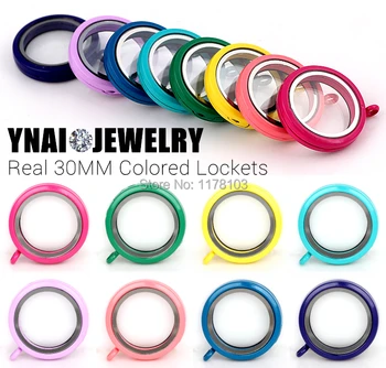 

10pcs/lot Newest 30mm Colorful Round Floating Locket with Openable Glass Locket Pendant Free shipping