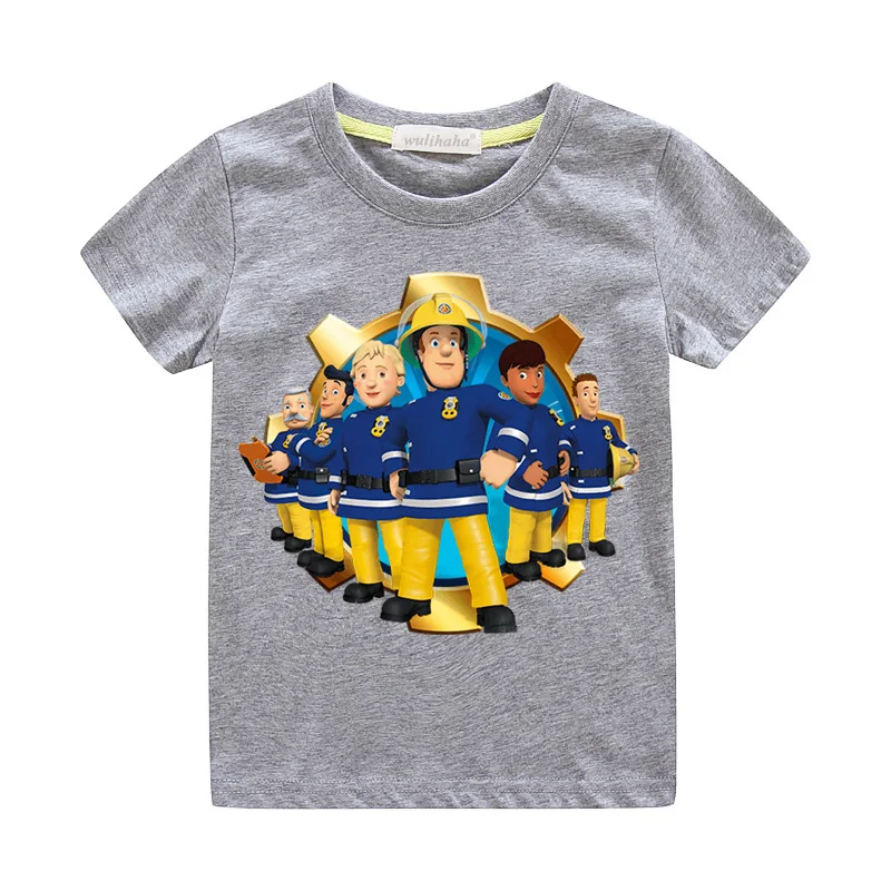 

Children Summer Fireman Sam T-shirts Clothing Boys Casual Tshirts Girls White Short Sleeve Tee Tops Clothes Baby T Shirts ZA077
