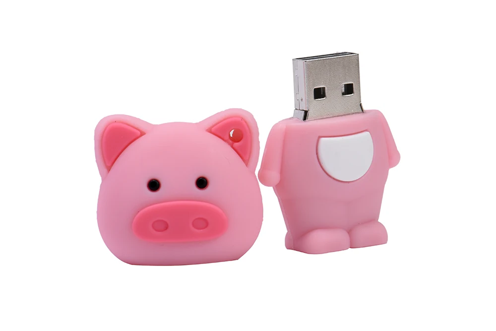 SHANDIAN Флешка в форме героя мультика Розовая Свинья Флешка 4 ГБ 8 ГБ 16 ГБ 32 ГБ 64 ГБ Usb флеш-накопитель USB 2,0 флеш-карта памяти диск на ключе подарок