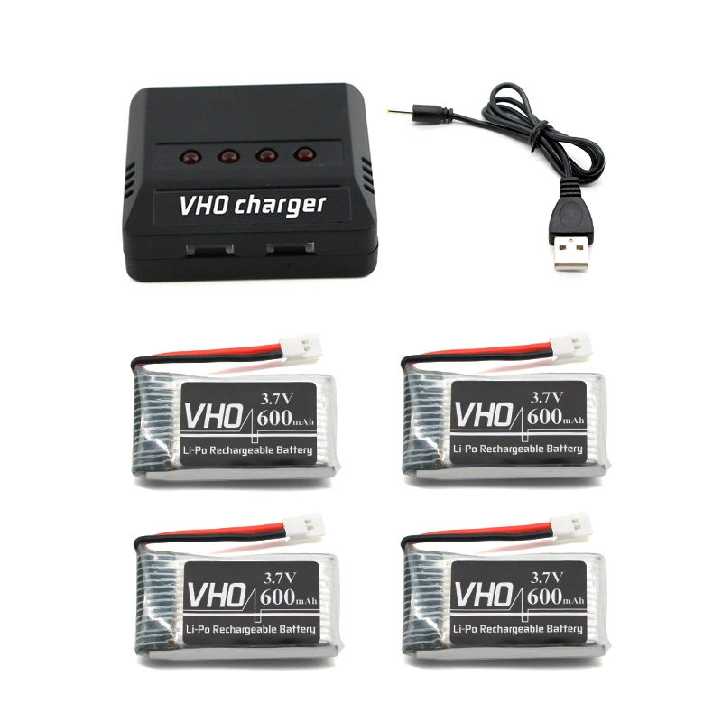 VHO 4 шт. 3.7 В 600 мАч lipo Батарея и в 1 зарядное устройство коробка для SYMA X5C X5SW X5S X5SC CX30W