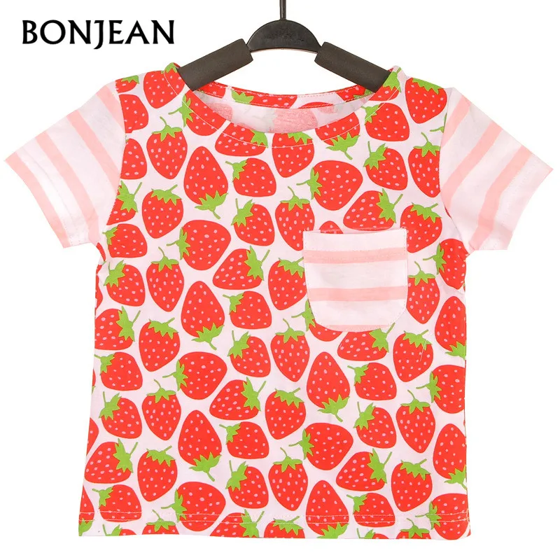 

Girls T-shirts Tops Clothes Printed New Summer T shirt Kids 100% Cotton T-shirt for Boys Girls Animal Print Pattern Baby Boy Tee
