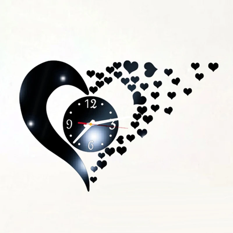 

1 *3d Acrylic Mirror Wall Sticker Clock Self-adhesive For Office Bedroom Bathroom Diy Livingroom Sweeping Wall Sticker Clock New