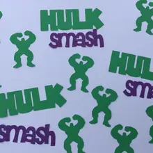 Пользовательское имя супергерой Халк Беби Шауэр детский день рождения конфеттис пол раскрывает стол Декор скрапбукинга скраптеры Вечерние Декорации