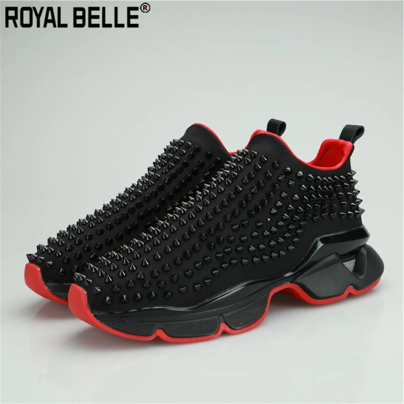 

Royal Belle 2019 New Hot Women Sneakers Rivets Studded Flat Shoes Woman Platform Creepers Espadrilles Ladies Flats Plus Size