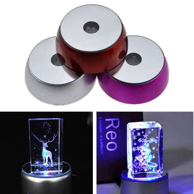 

Light color transformation Lamp holder LED Colorful Luminous Base Light Laser Crystal Display Base Stand Holder