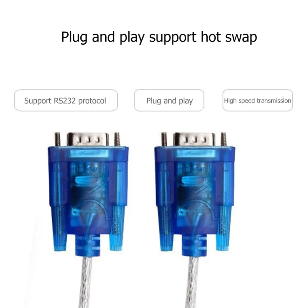 Кабель переходник с USB на RS232 COM Port Serial 9 Pin DB9 для Win10/8/7/xp|Компьютерные кабели и