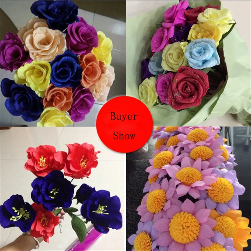 250*10 см красочная крепированная бумага рулон для DIY украшения цветов подарочная