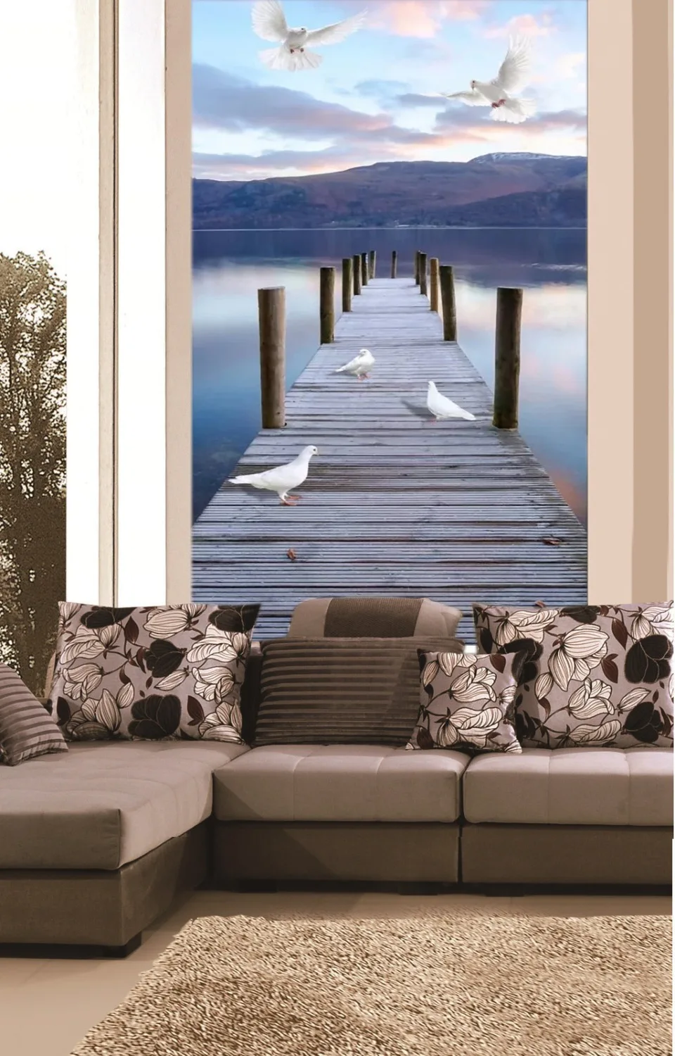 Custom Any Size 3D Mural Wallpaper Landscape Promenade Interior Porch Background Decorative | Обустройство дома