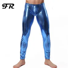 FR Новые мужские брюки из искусственной кожи, мужские s Новые брюки с низкой талией полной длины, мужские сексуальные леггинсы