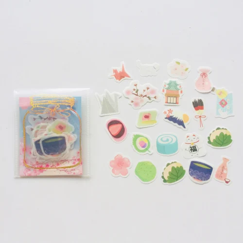 40 листов/сумка в японском стиле Sakara Fuji декоративные из рисовой бумаги наклейки Скрапбукинг DIY Дневник этикетка-наклейка - Цвет: B