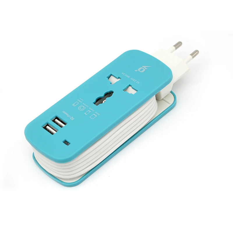 Красочные все в одном Универсальный международный переходник 2 USB порты и разъёмы