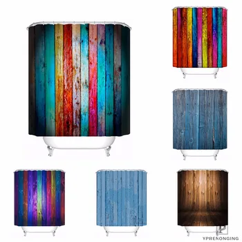 

Custom Old wood Retro Cartoon Shower Bath Bathroom Curtain Mildewproof Waterproof Polyester Various Sizes#0421-21-51