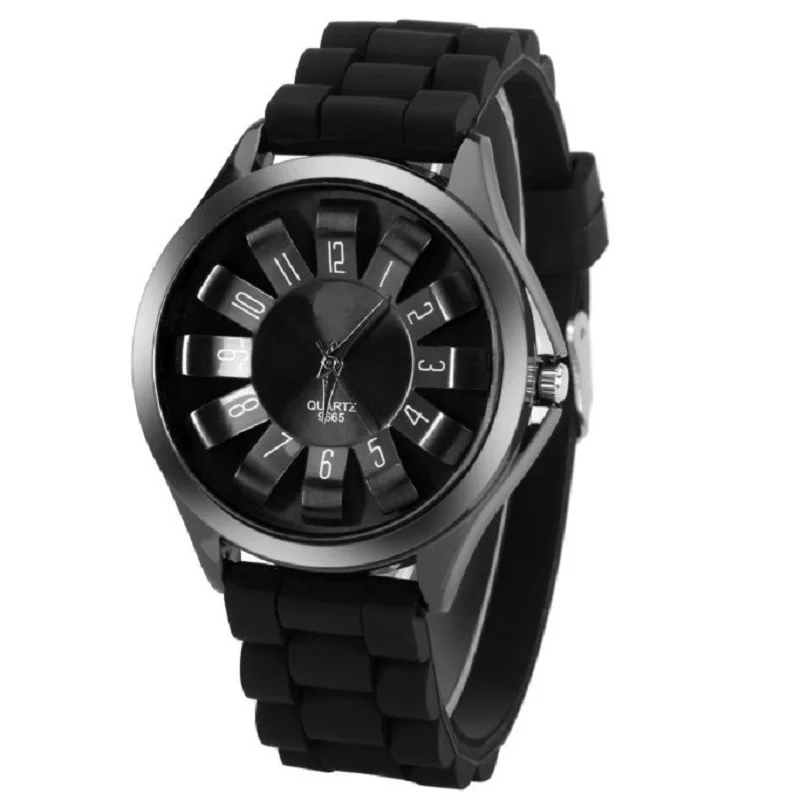 

Gnova Platinum Metal Fashion Women Watch Silicone clock quartz wristwatch casual dress Flower Numbers Sporty Girl Gift black