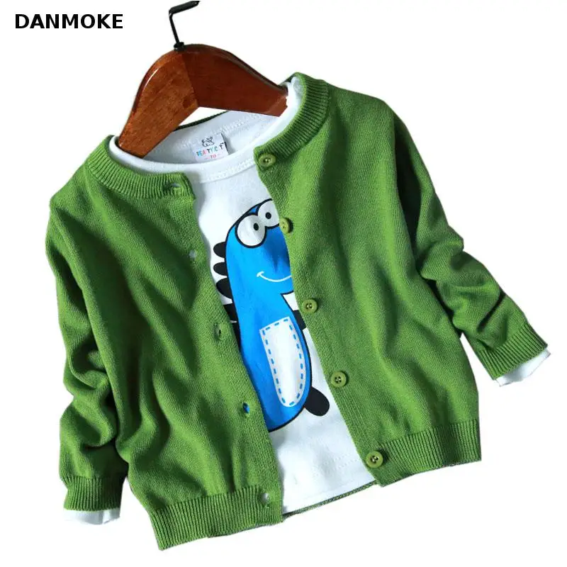 

Danmoke Autumn Baby Girl Sweater Casual Baby Girl Boy Cotton Cardigan Long Sleeve O-neck Solid Children Sweater Coats