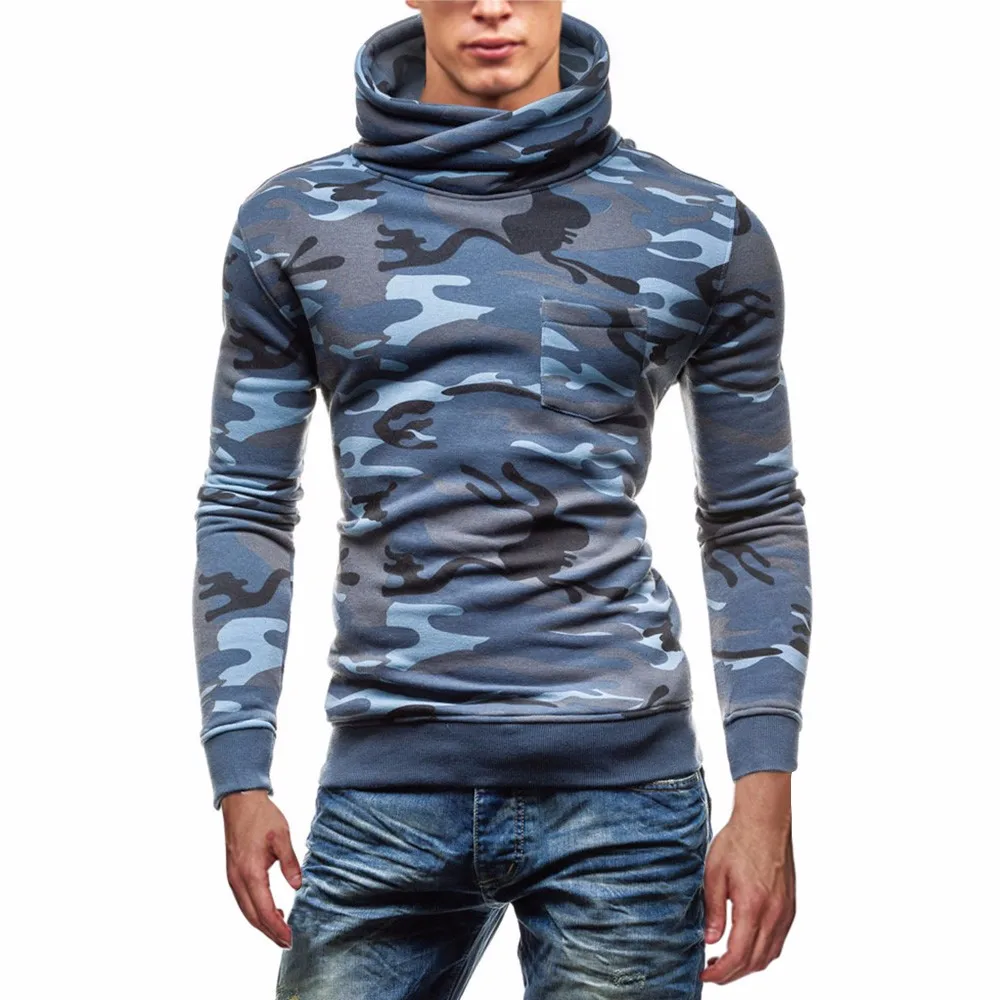 CHAMSGEND стильный Для мужчин камуфляж пальто куртки водолазка Swearshirt верхняя одежда с длинными рукавами 2018 Человек Пальто повседневные Модные