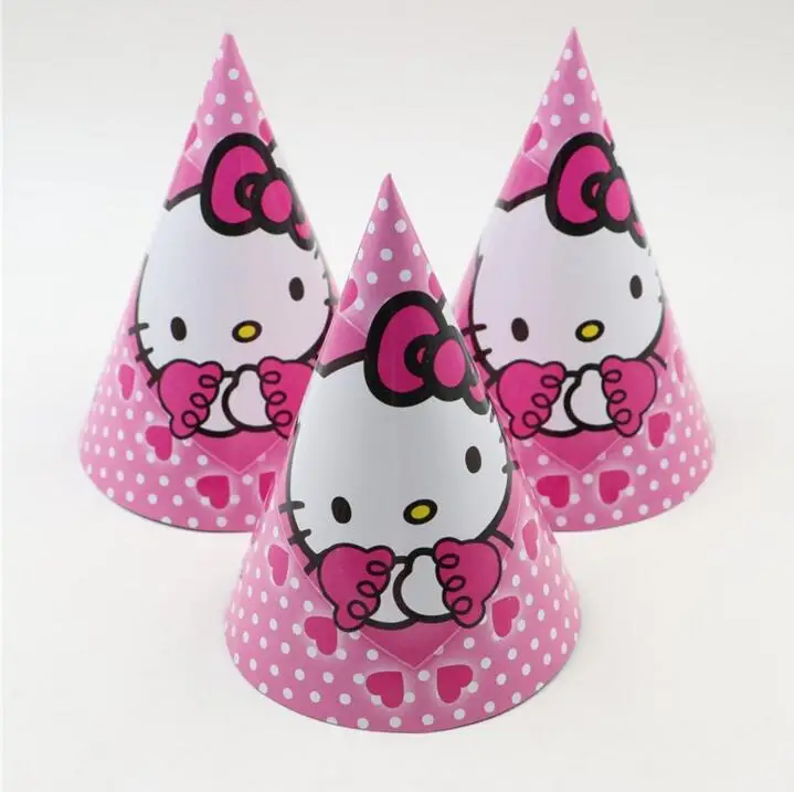 12pcs Lot Birthday Party Supplier Cute White Cat Hello Kitty Theme
