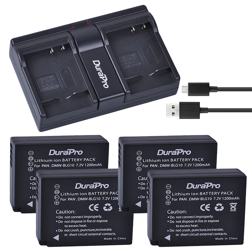 4 шт. DMW-BLG10 ДМВ BLG10 Камера Batteria+ USB Dual Зарядное устройство для цифрового фотоаппарата Panasonic BLG10E BLG10GK BLG10 DMC-GF6 DMC-GX7 GF6 GX7 Батарея