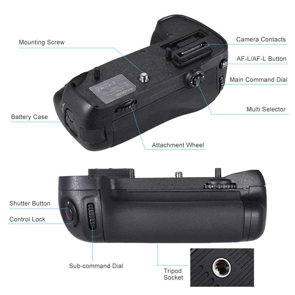 Andoer вертикальный Камера Батарейная ручка держатель для Nikon D7100/D7200 DSLR совместим с