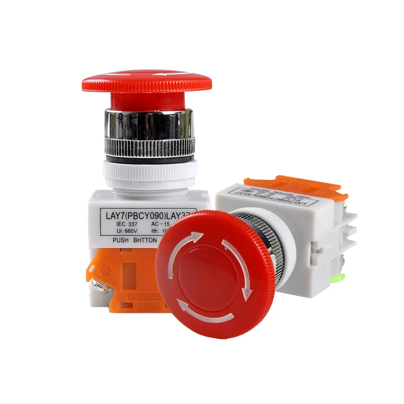 Self locking Push Button Switch Silver Contacts Switch Rotate Reset