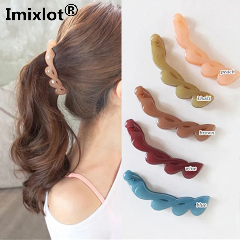 Korean Style Hair Banana Clips Cute 5 Colors Acrylic