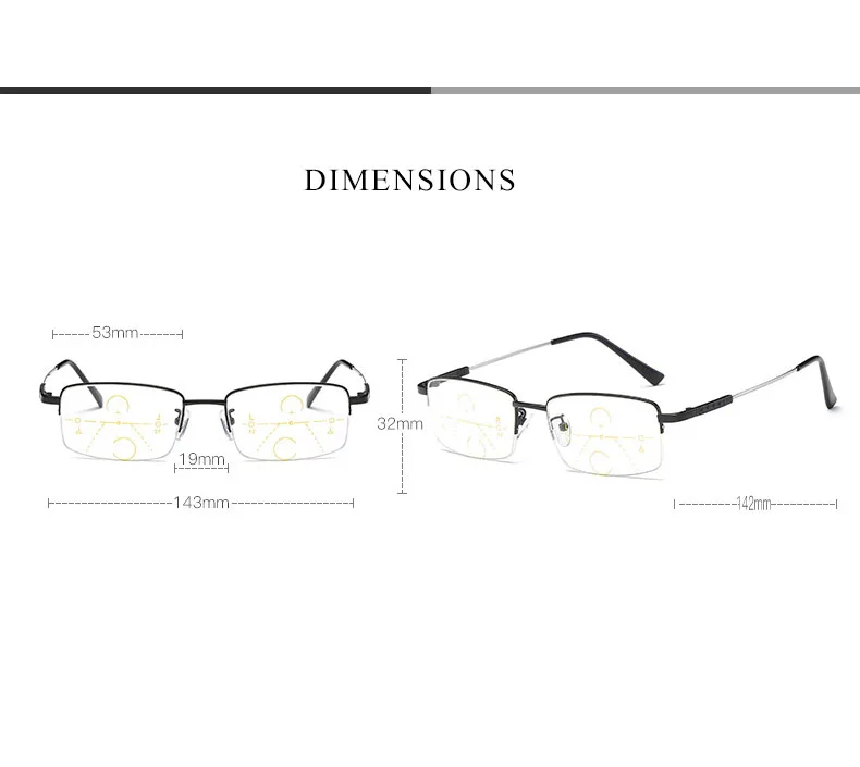 Мультифокальной Интеллектуальный Автоматический зум половина полка далеко ходить читать газеты металла, Многофункциональный очки для чтения AB870