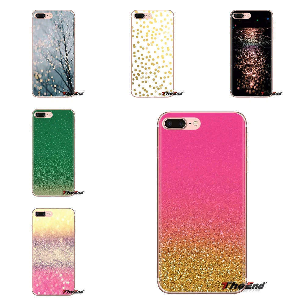 Kawaii Gold Confetti Dots For LG Spirit Motorola Moto X4 E4 E5 G5 G5S G6 Z Z2 Z3 G2 G3 C Play Plus Mini Transparent TPU Bag Case |