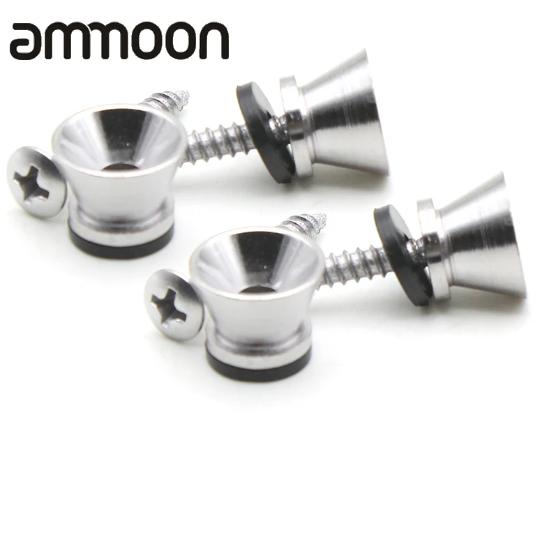 

2pcs Universal Guitar Strap Lock Pins Peg Metal Black/Silver for Acoustic Electric Guitar Ukulele Bass