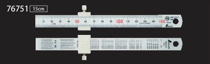 Japanese stainless steel ruler thickened scale steel ruler with fixed stop 15cm/30cm Japanese stainless steel ruler thickened scale steel ruler with fixed stop 15cm/30cm
