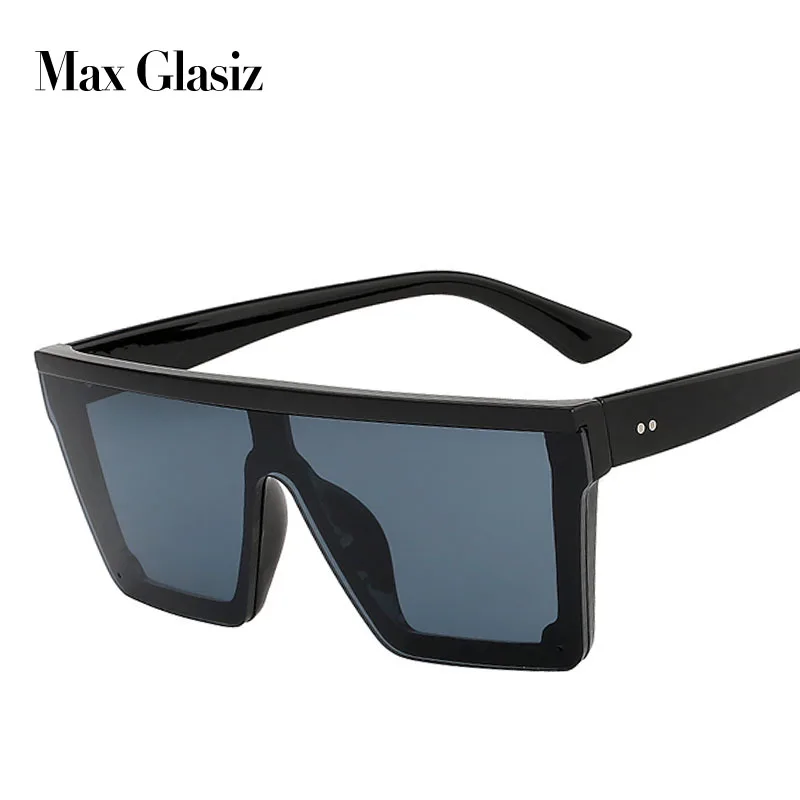 Женские и мужские Квадратные Солнцезащитные очки Max Glasiz черные винтажные ретро в
