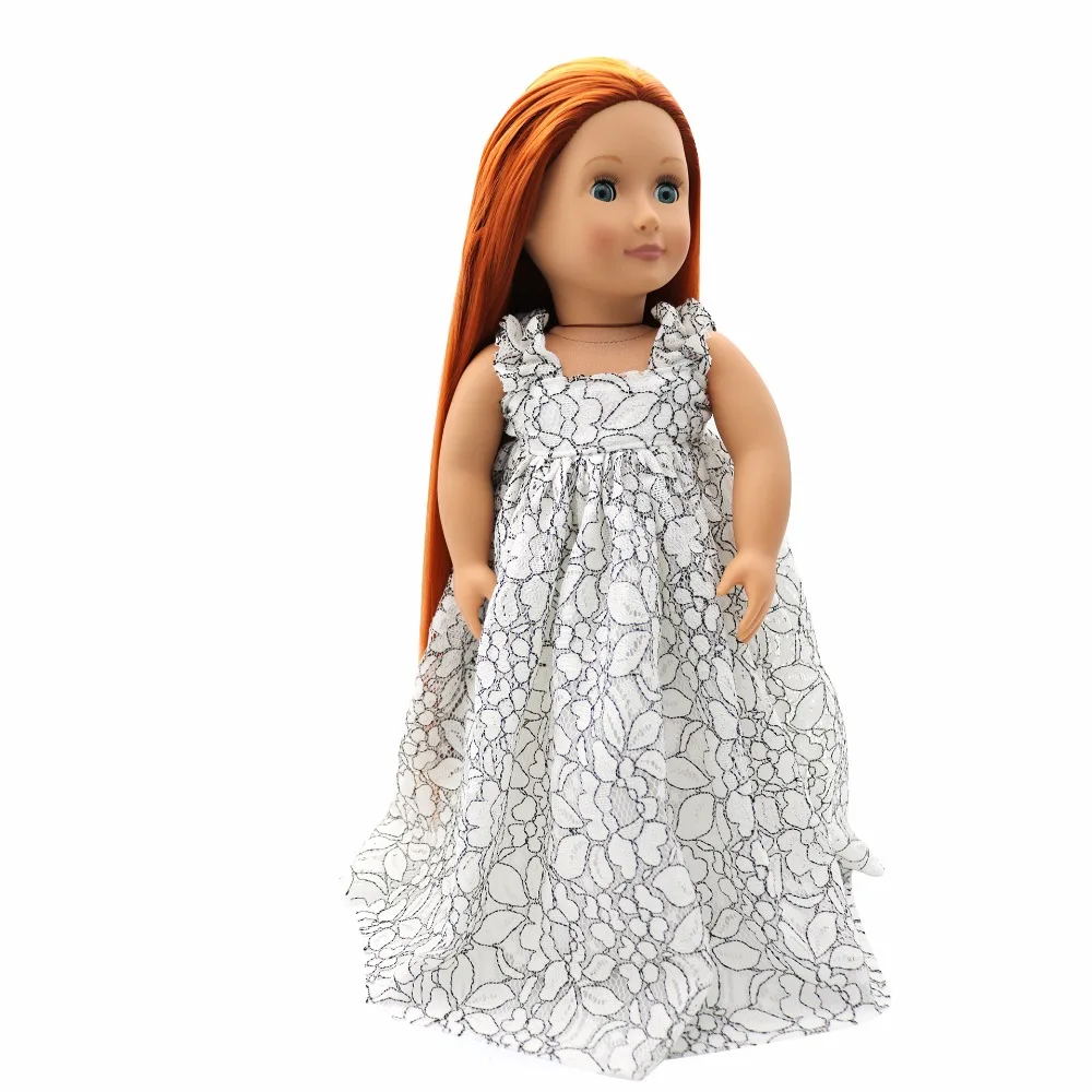 Black White One-piece Dress Summer Clothes for 18/'/' AG American Doll Doll