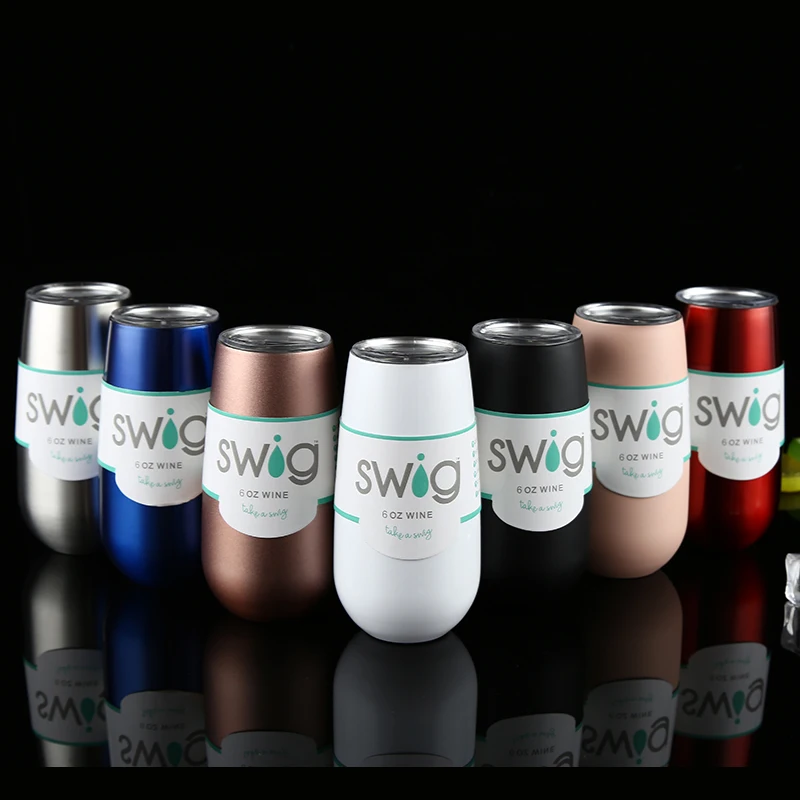 

Swig Wine Cup Champagne Beer 6oz 9oz Camo With Lids Termos Stemless Flute Stainless Swig Tumbler Thermos Vacuum Flask Insulated