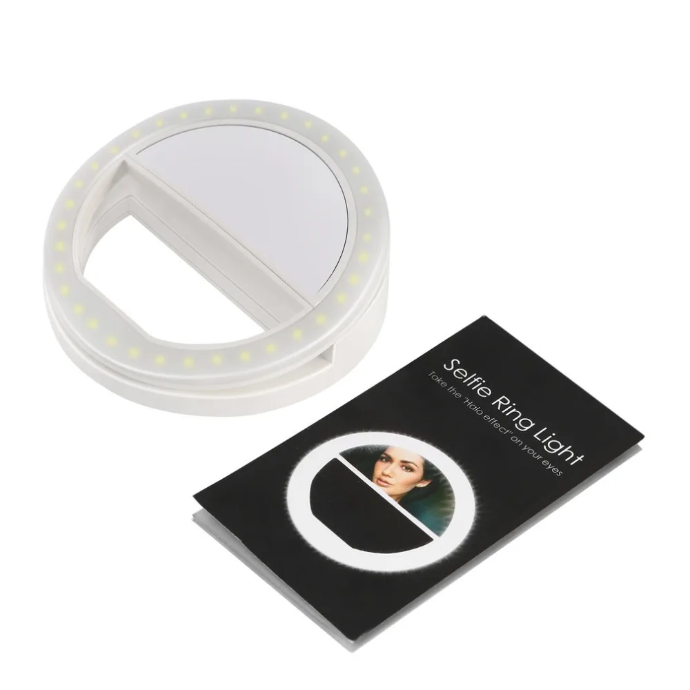 

Compact Makeup Mirror Portable 36 LED Mobile Phone Camera Enhancing Light Photography Selfie Ring Women Cosmetic Makeup Tools