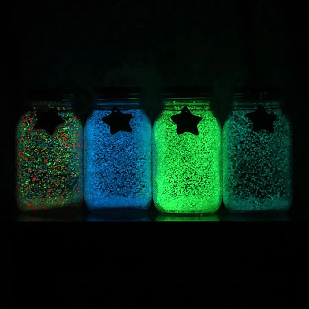 Флуоресцентный светится в темноте 10 г Светящиеся зерна песок вечерние DIY яркая краска звезда Желая бутылка флуоресцентные частицы детские игрушки