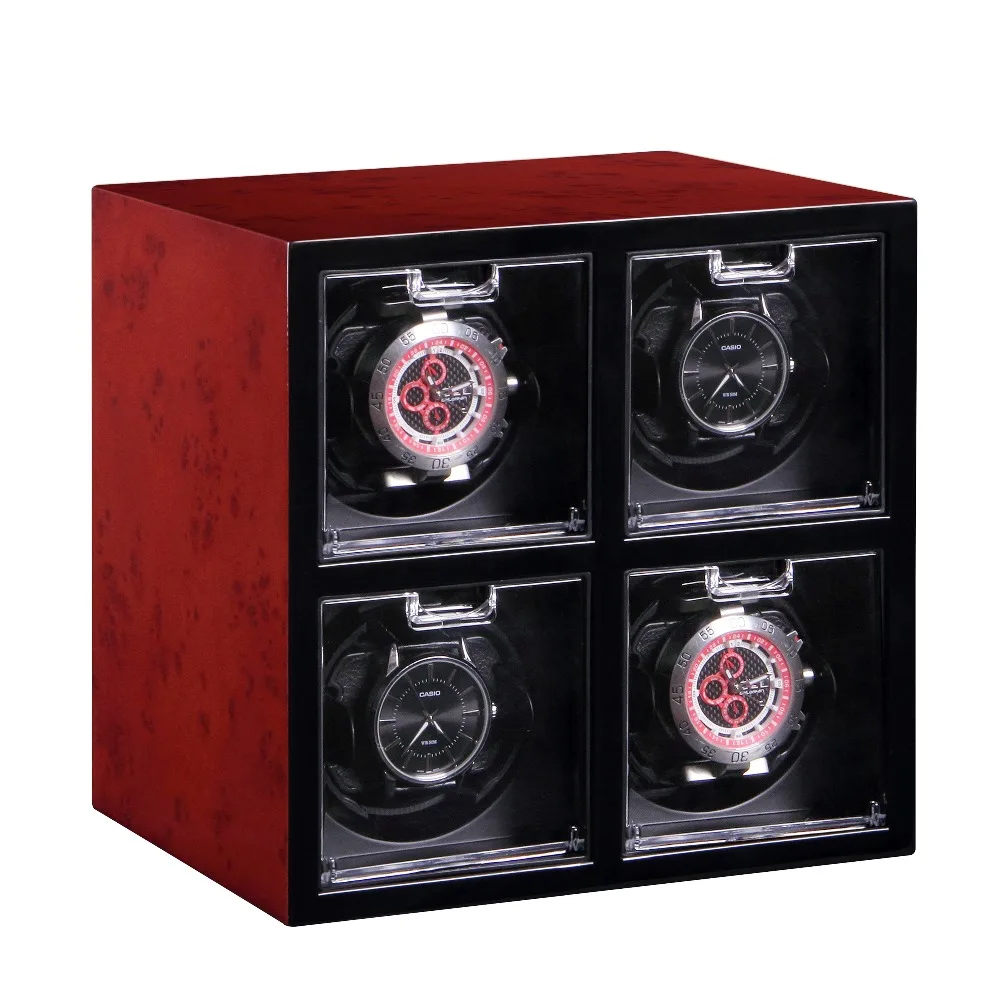 

Expandable Black Red 2 6 Grid Motor Shaker Watch Winder Holder Display Automatic Mechanical Watch Winding Box Watch Storage Box