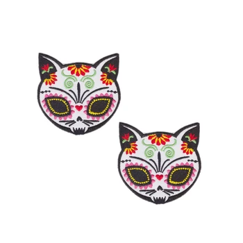 

Everybody likes it CAT SUGAR SKULL Gato Muerto IRON-ON PATCH day of the dead / dia de los muertos
