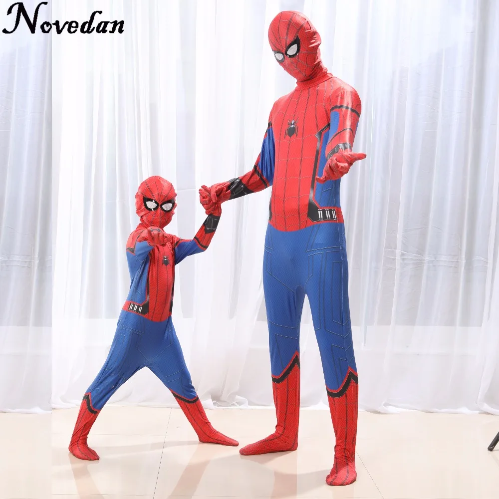 Удивительная высокое качество паука Косплэй гражданская война супергероя костюм мужские костюмы для Хэллоуина для взрослых нарядное
