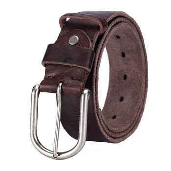 

luxury new leather belt men 3.8 wider genuine leather vintage buckle belts for men jeans strap brown color free shipping