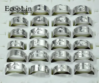 

50Pcs Fashion Openwork Pattern Stainless Steel Men Rings Mixed Lots Wholesale Men's Jewelry Bulks Packs LB117