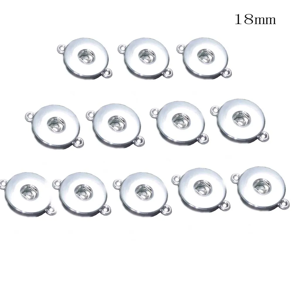 12pcs/lot Basical DIY Snap Button 12mm/18mm Interchangeable Snaps Button Base Charm For Snap Bracelets Necklaces Jewelry Making 