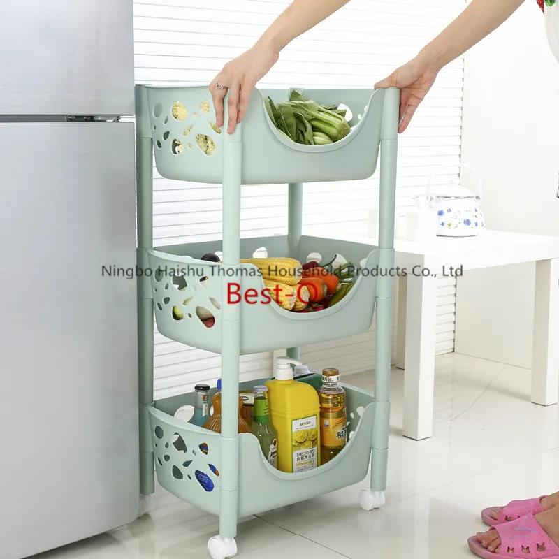 Free shipping Plastic fruit and vegetable kitchen rack storage basket