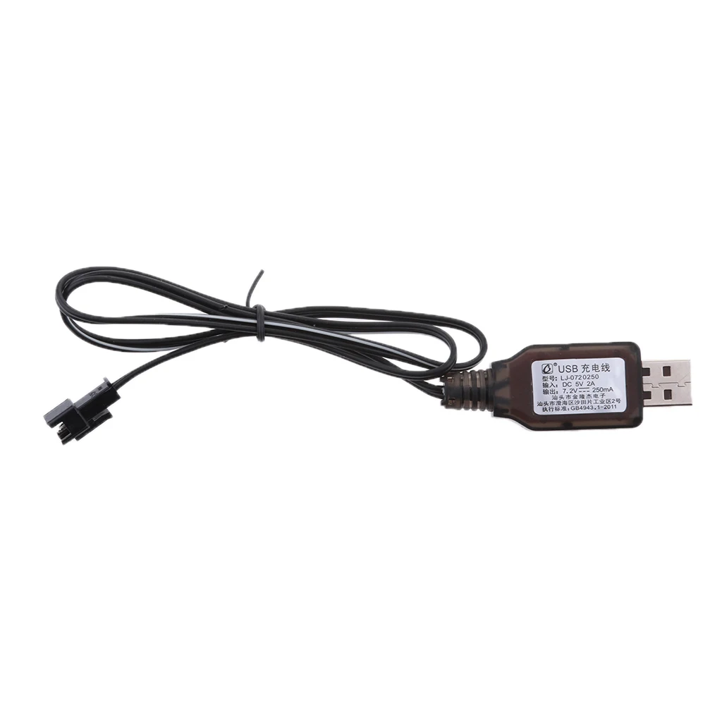 7.2V USB to SM 2P Female Plug NI-MH/NI-Cd Batteries Charge Cables Cord for RC Cars Drone UAV Quadcopter Battery Charging Cable
