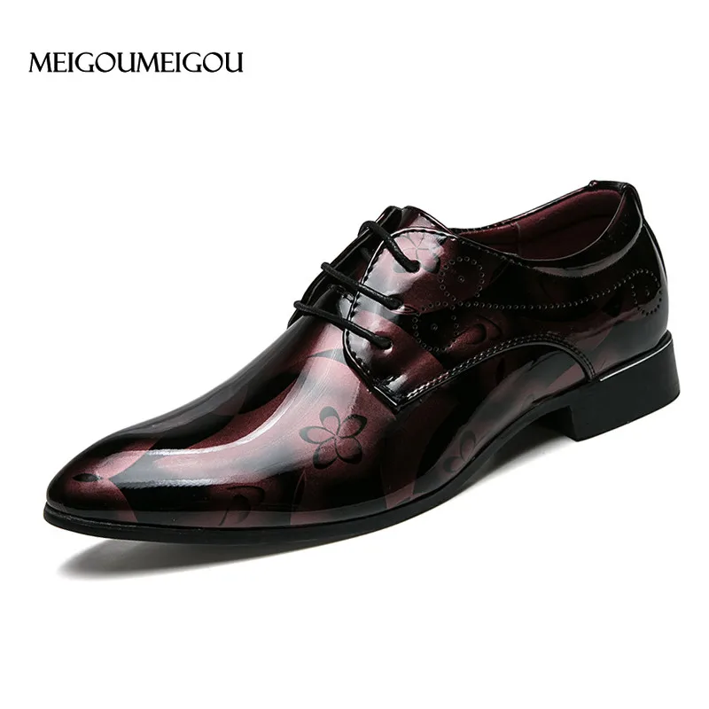 

MEIGOUMEIGOU Luxurious Leather Shoes Men Comfort Insole Pointed Toe Business Men Shoes Fashion Design Waterproof Chaussure Homme