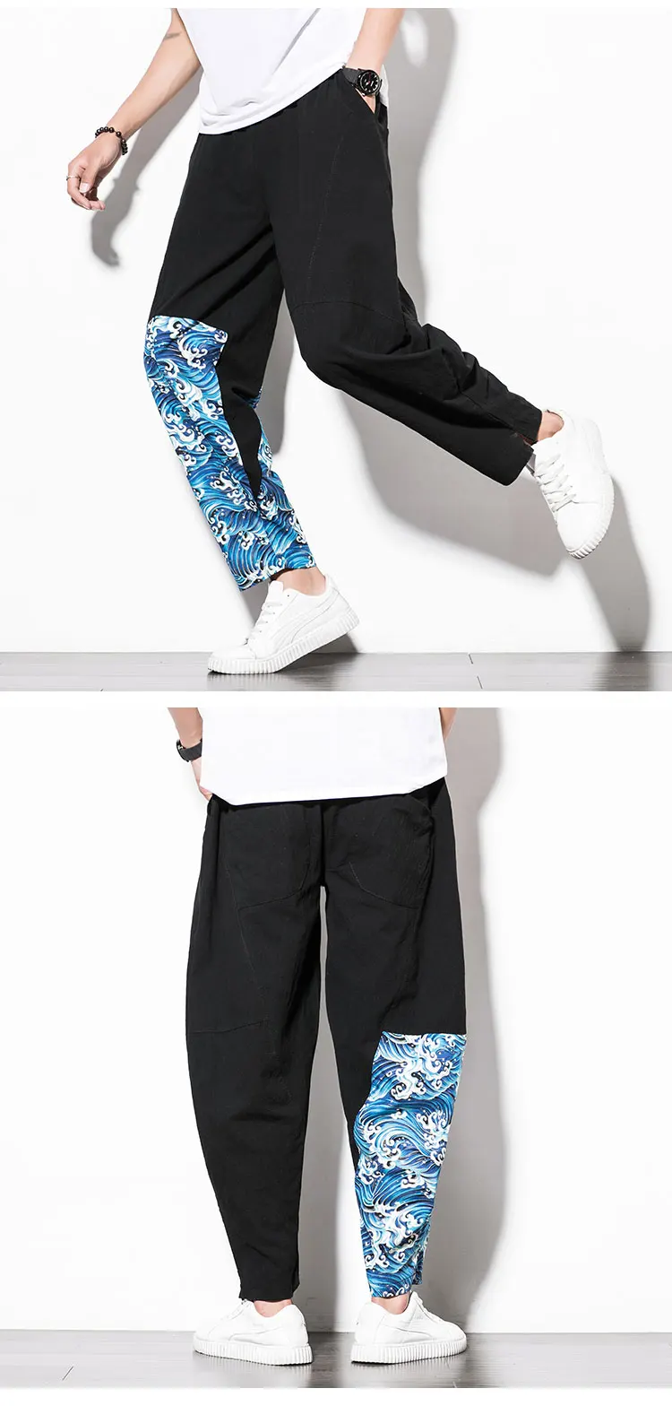 2018 Для мужчин печати белье Повседневное брюки Для Мужчин's Штаны Для мужчин хип-хоп мешковатые крест Штаны шаровары Штаны мужской бегуны
